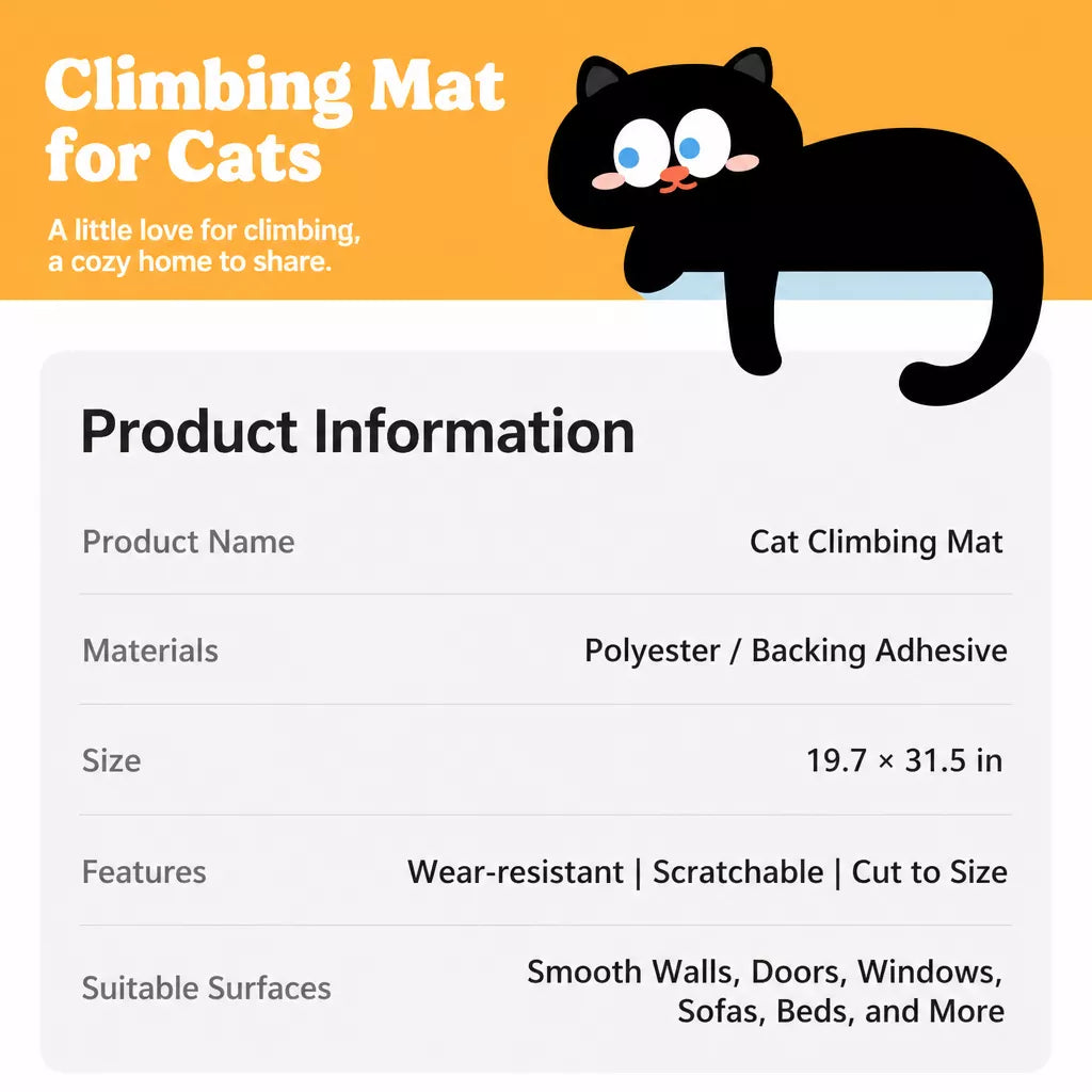 Wall-Mounted Vertical Cat Scratcher with Self-Adhesive Backing