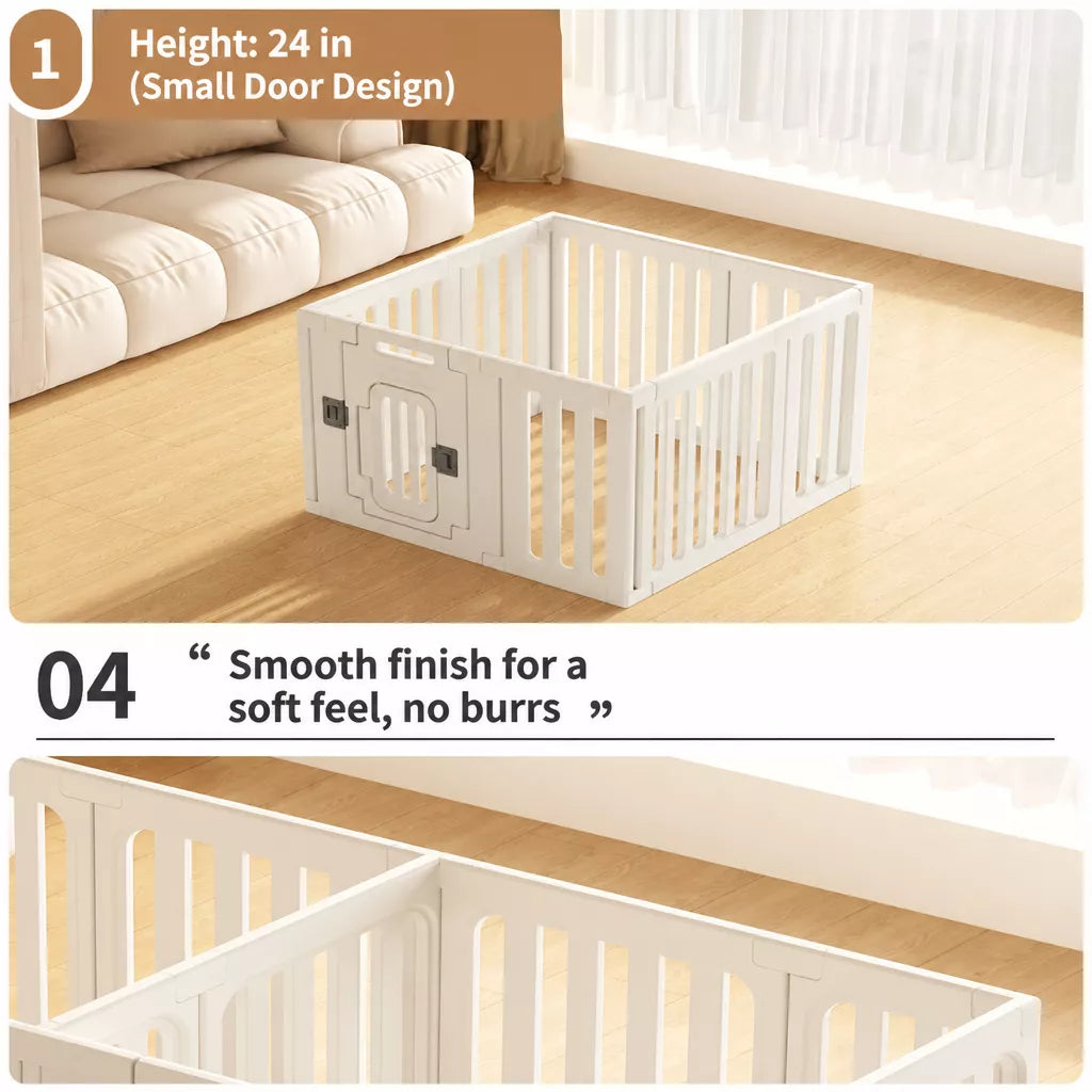 Indoor Pet Playpen with Door for Small Dogs