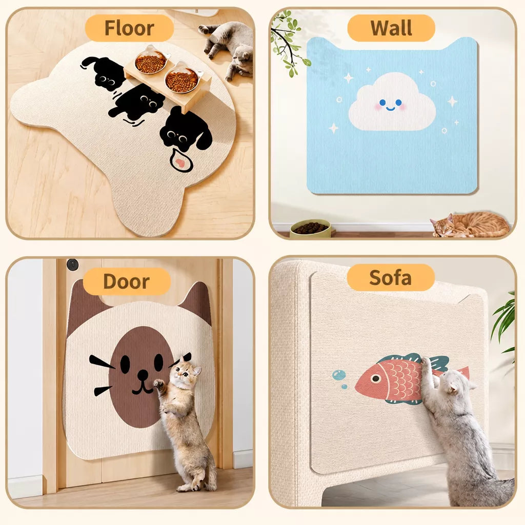 Self-Adhesive Cat Scratching Mat for Doors