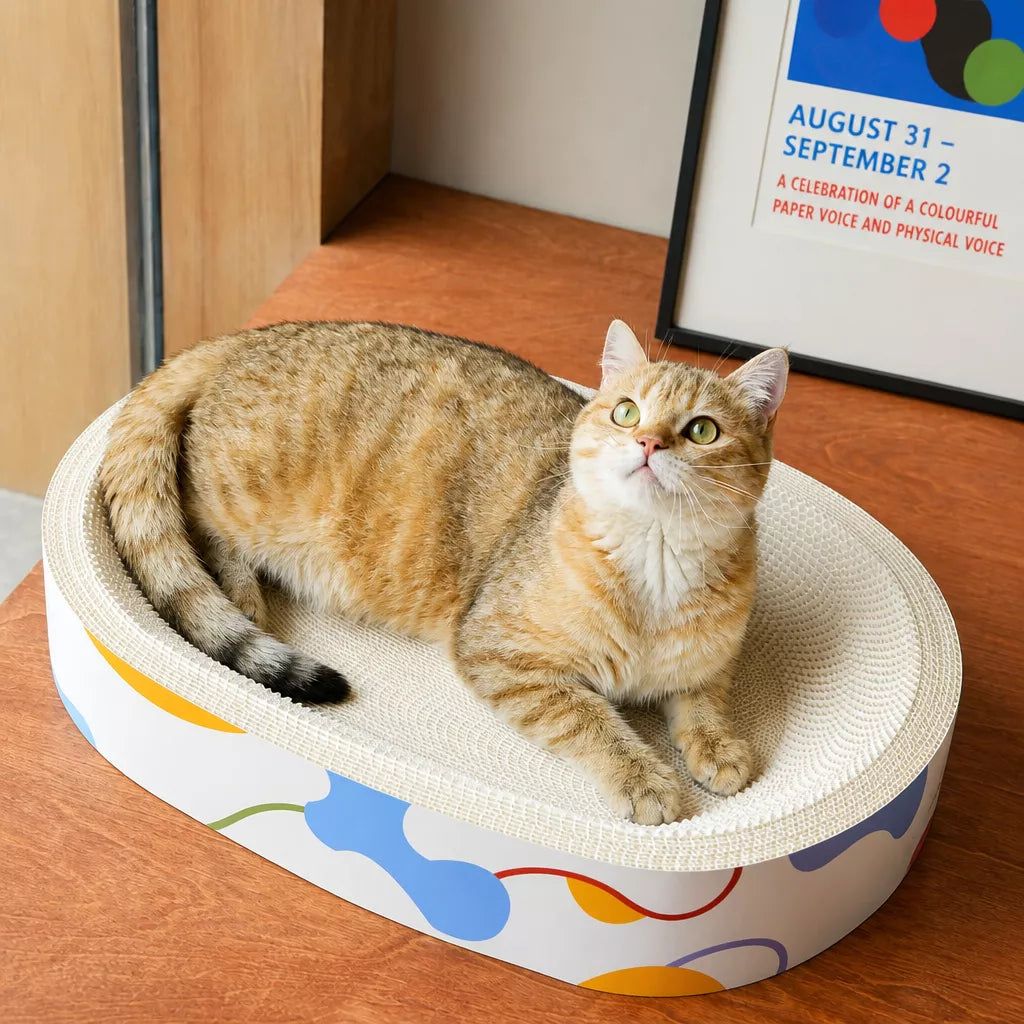 Corrugated Cardboard Cat Scratcher Bed