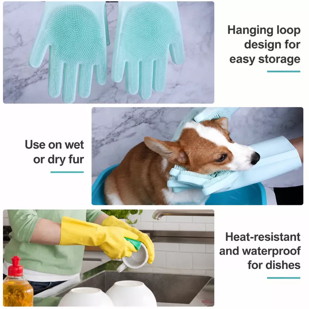Pet Bathing and Grooming Gloves