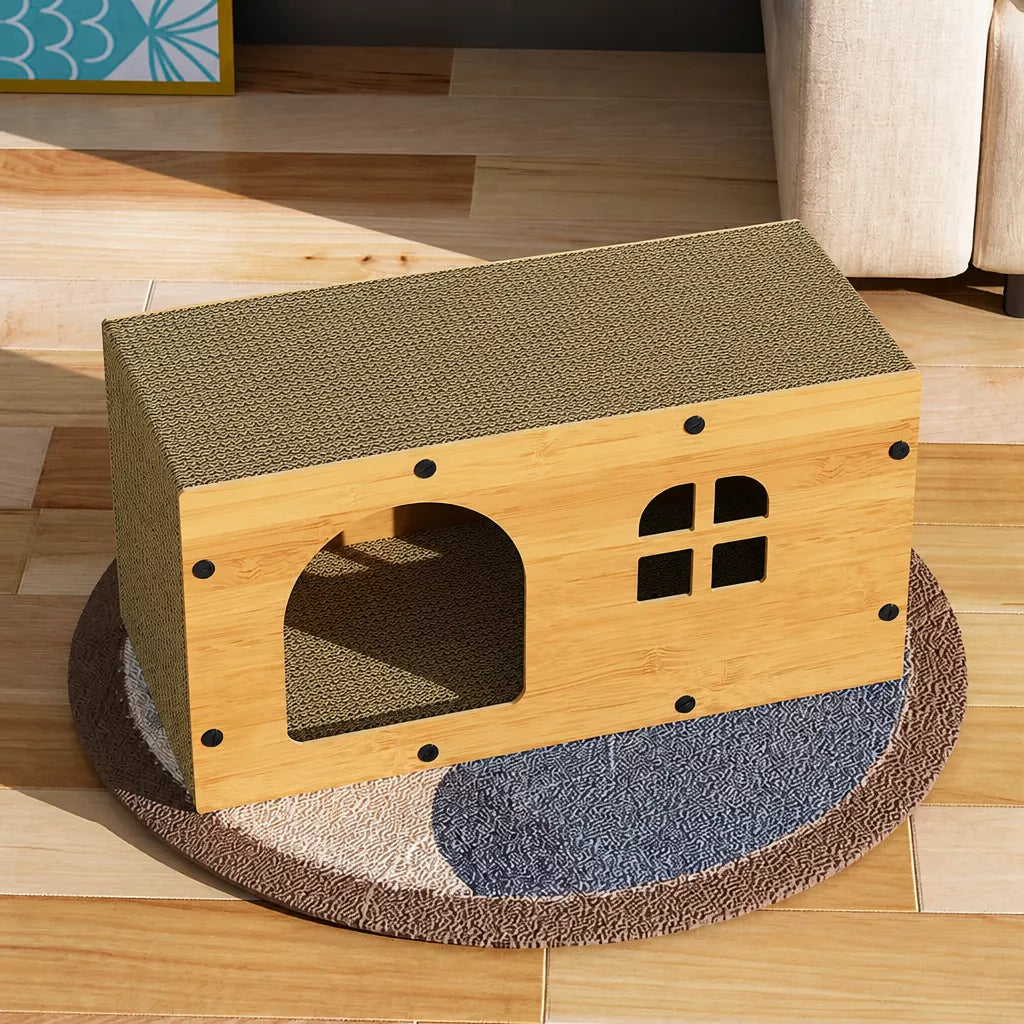 Corrugated Cardboard Cat Scratcher House