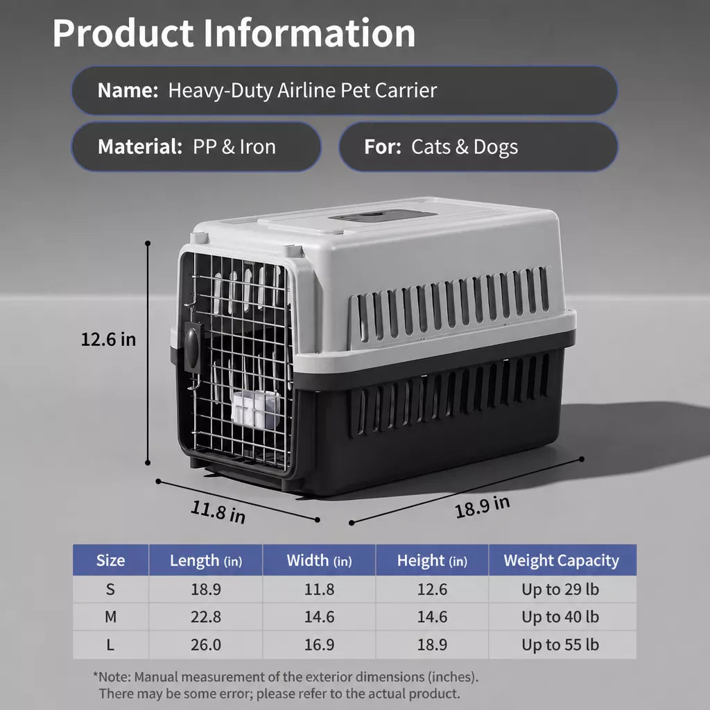 Portable Pet Carrier Crate for Dogs and Cats