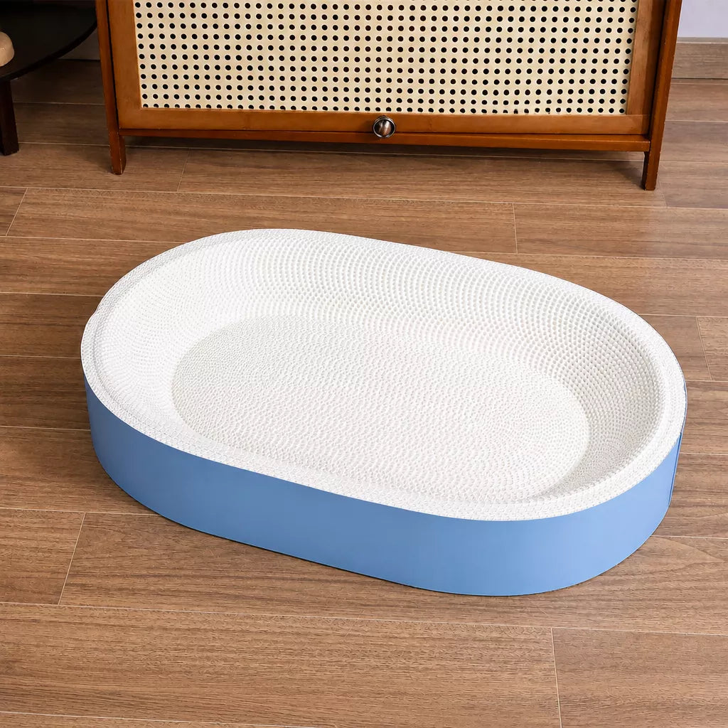 Oval Corrugated Cardboard Cat Scratcher Bed
