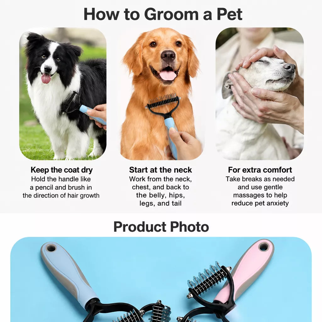 Pet Detangling Brush for Dogs and Cats