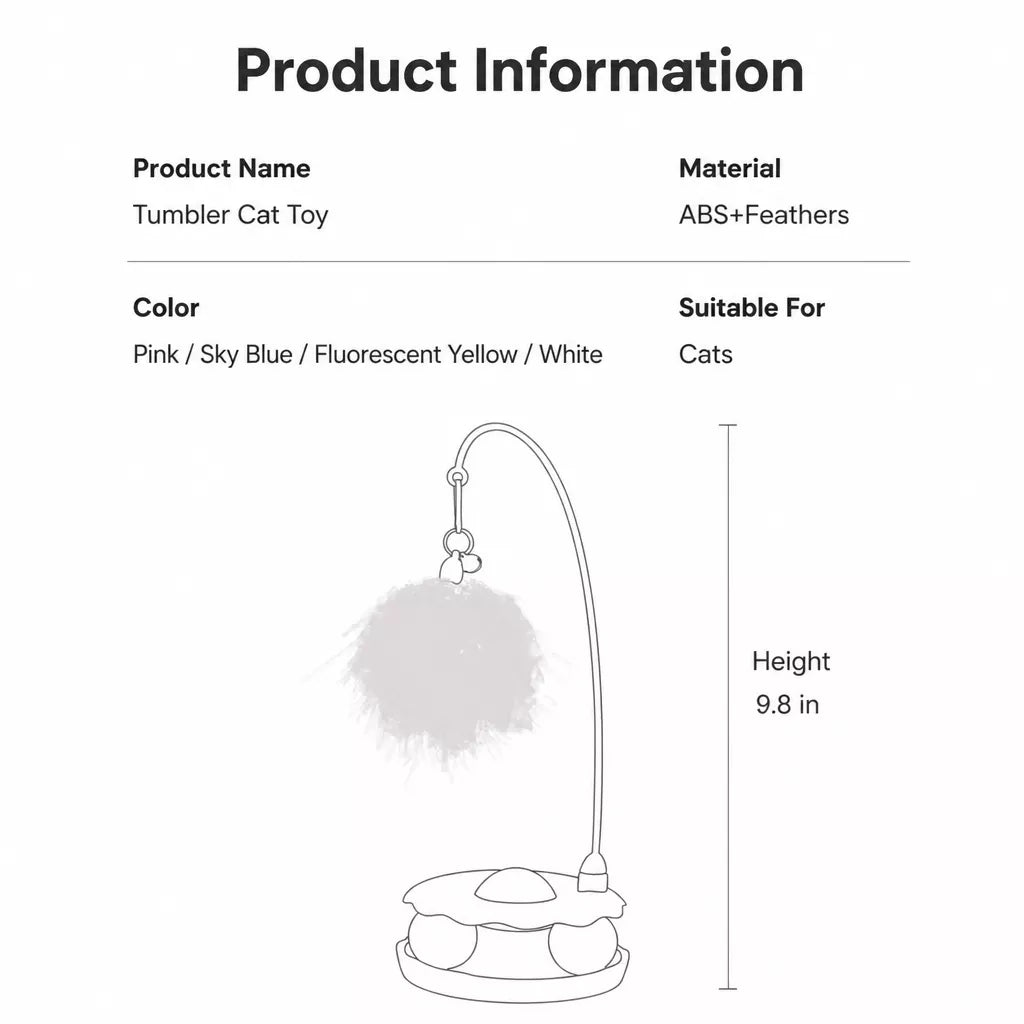 Wobble Cat Toy with Feather Teaser
