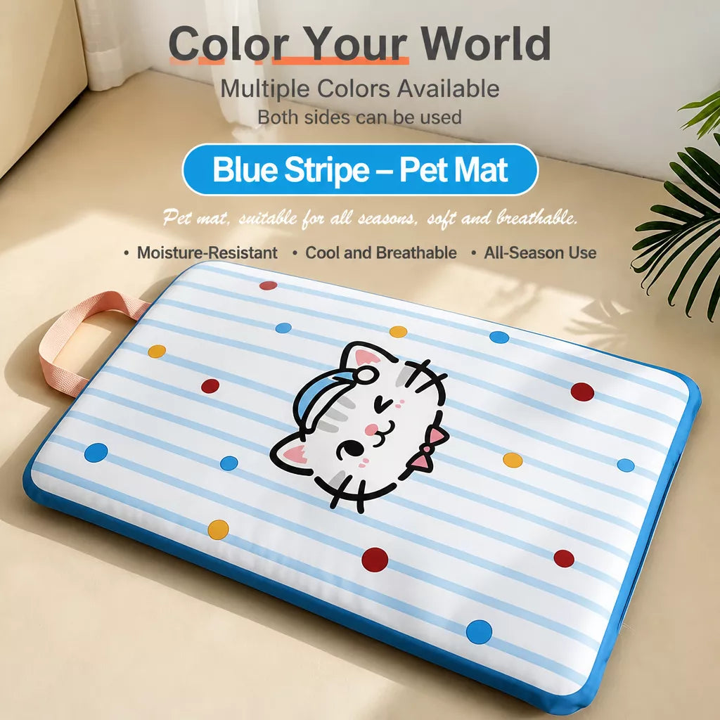 Waterproof Striped Pet Bed Mat for Dogs & Cats