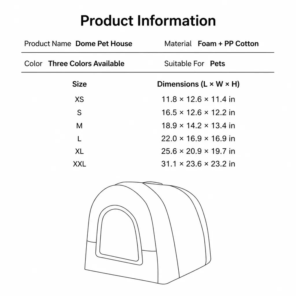 Enclosed Washable Pet Bed for Dogs and Cats