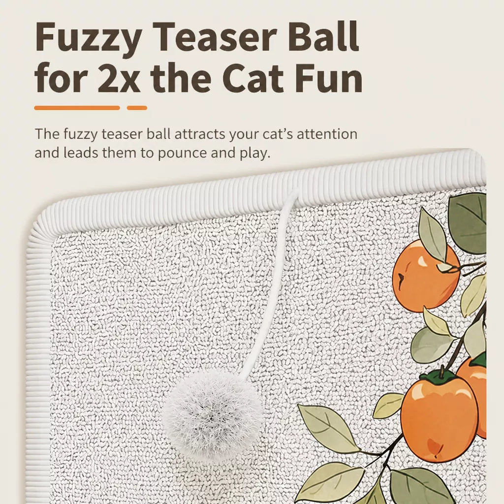 Adhesive Wall-Mounted Cat Scratcher with Braided Cotton Rope
