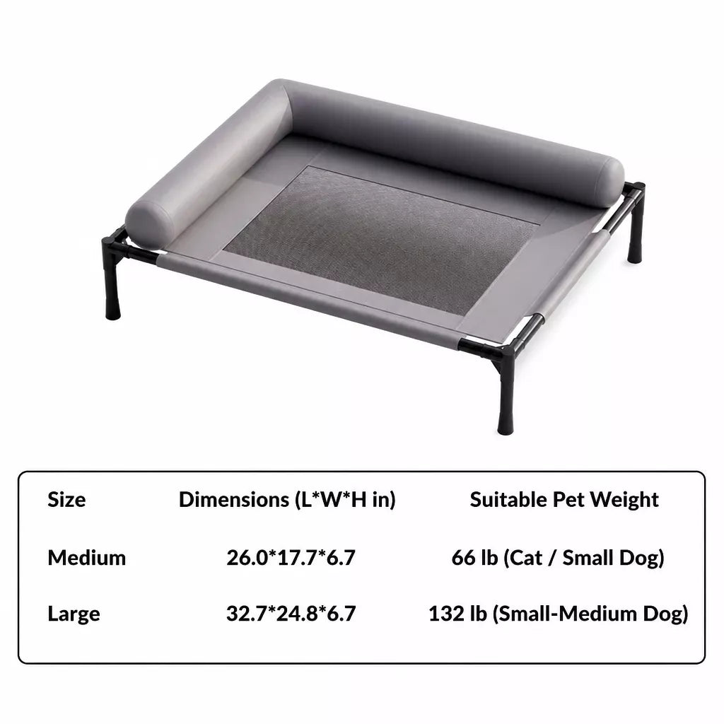 Raised Cot-Style Pet Bed for Small to Medium Dogs and Cats