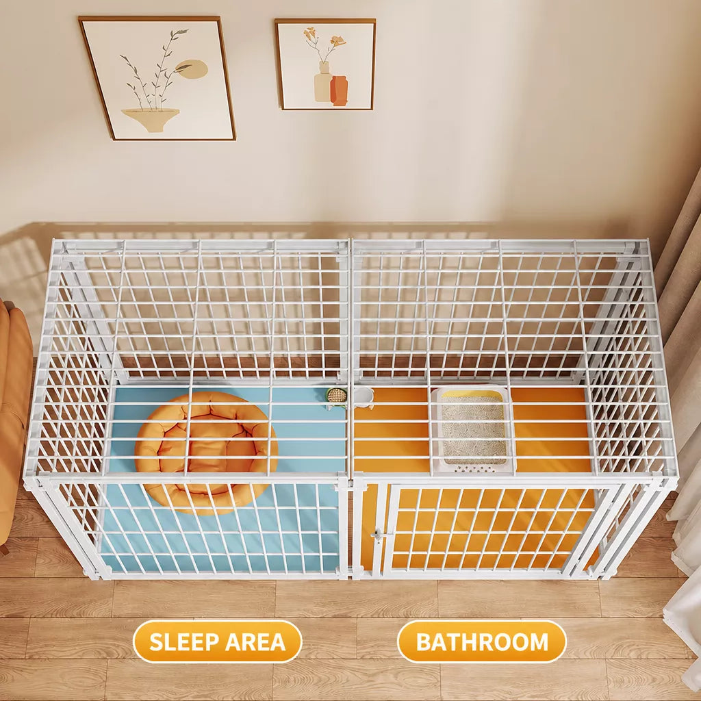 Covered Indoor Pet Playpen with Door