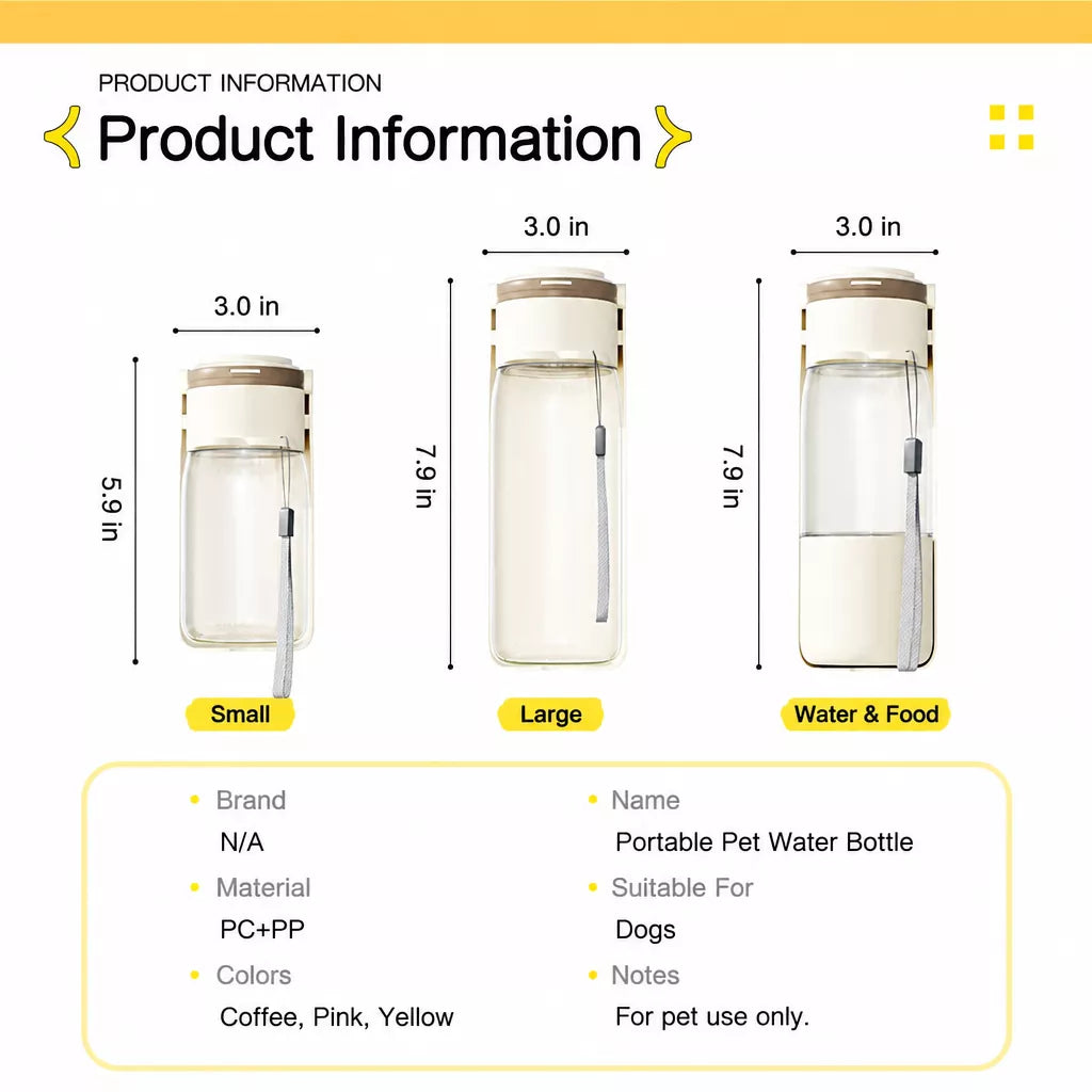 Portable Dog Water Bottle for Walks and Travel