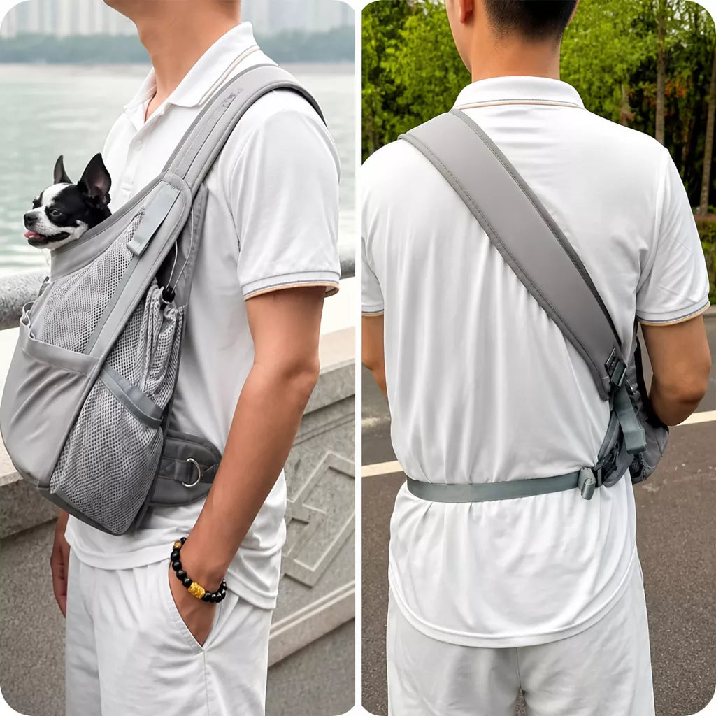 CUBY Breathable Mesh Crossbody Pet Carrier for Cats and Small Dogs