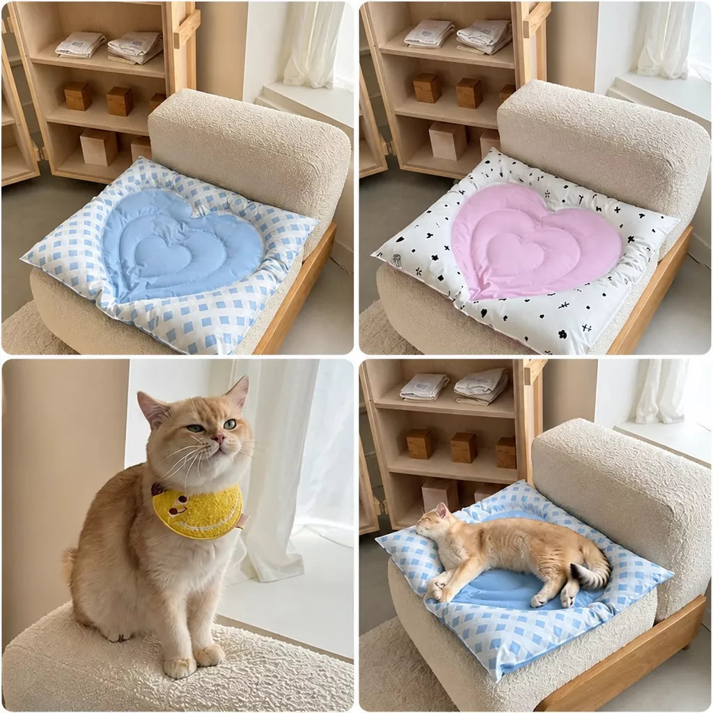 Heart-Shaped Waterproof Pet Mat for Cats and Dogs