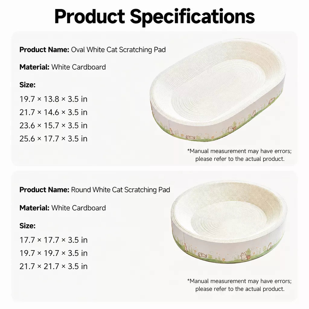 Large Oval Cat Scratcher Lounger with Built-In Cat Bed