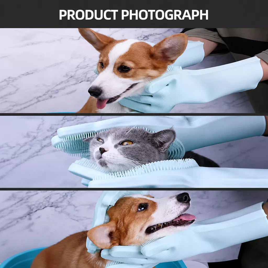 Pet Bathing and Grooming Gloves