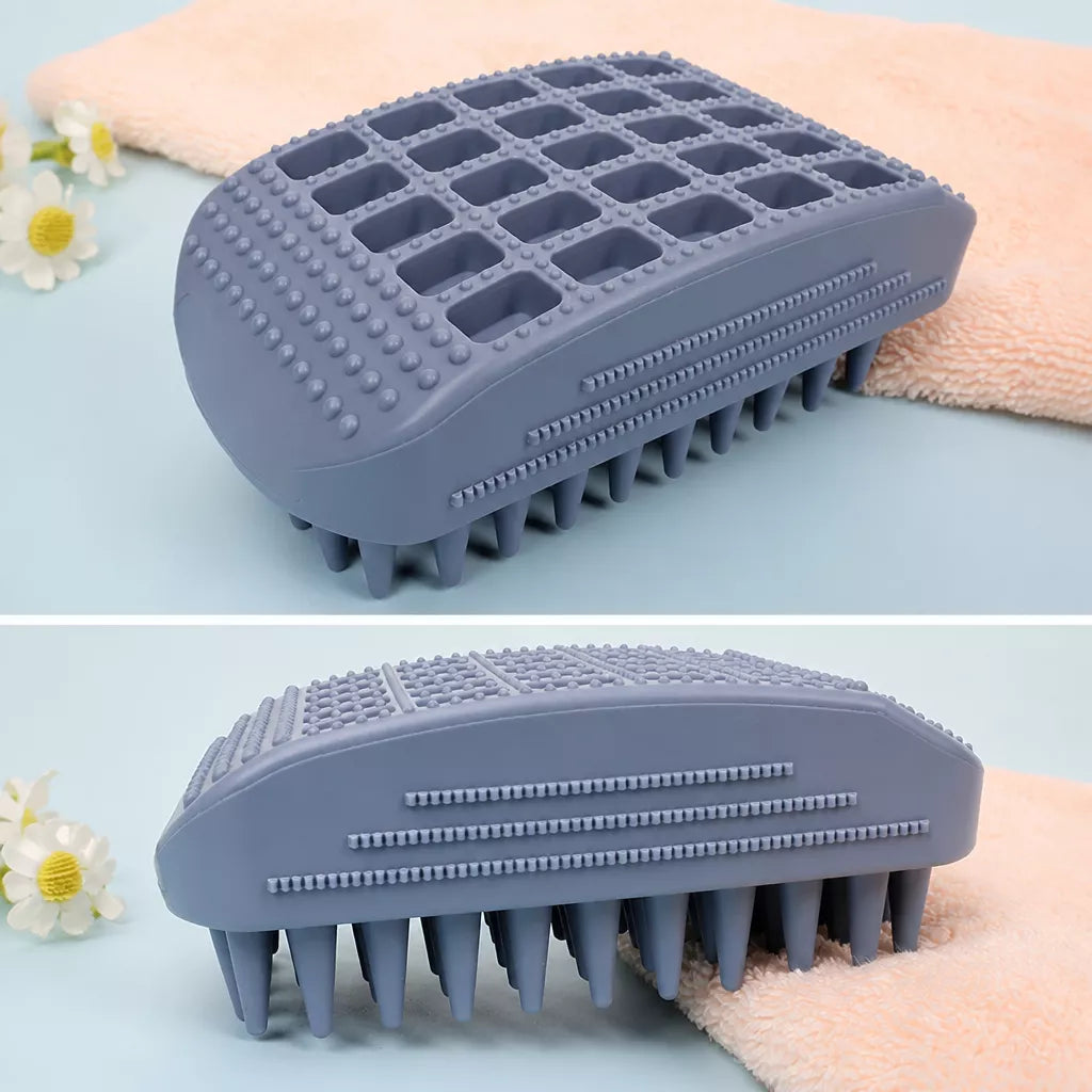 Silicone Pet Bath & Grooming Brush for Dogs and Cats