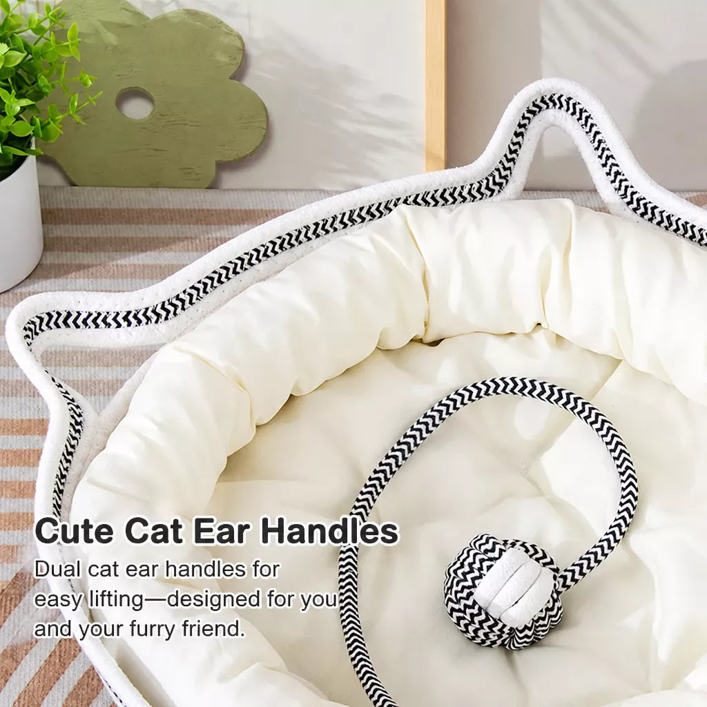 Cat Bed with Built-In Scratching Pad