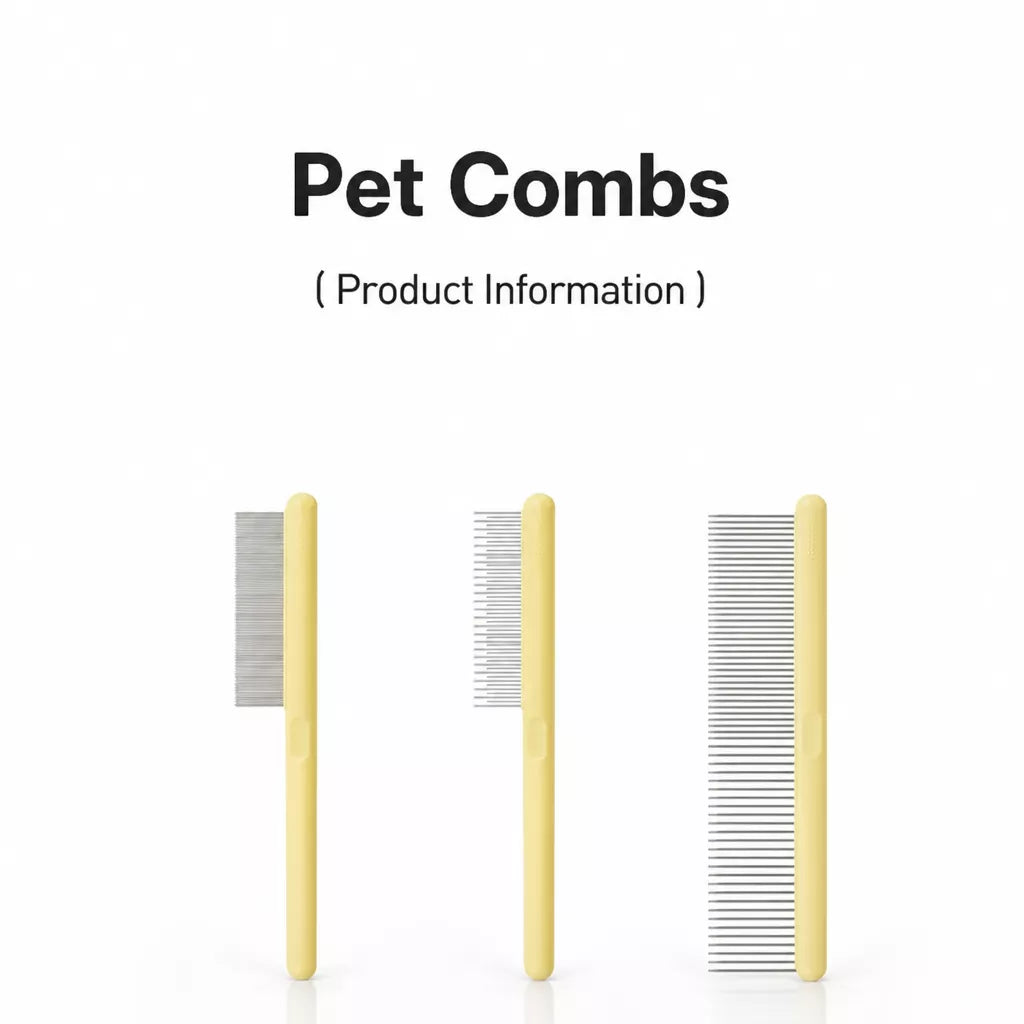 3-Piece Pet Grooming Comb Set for Cats and Dogs
