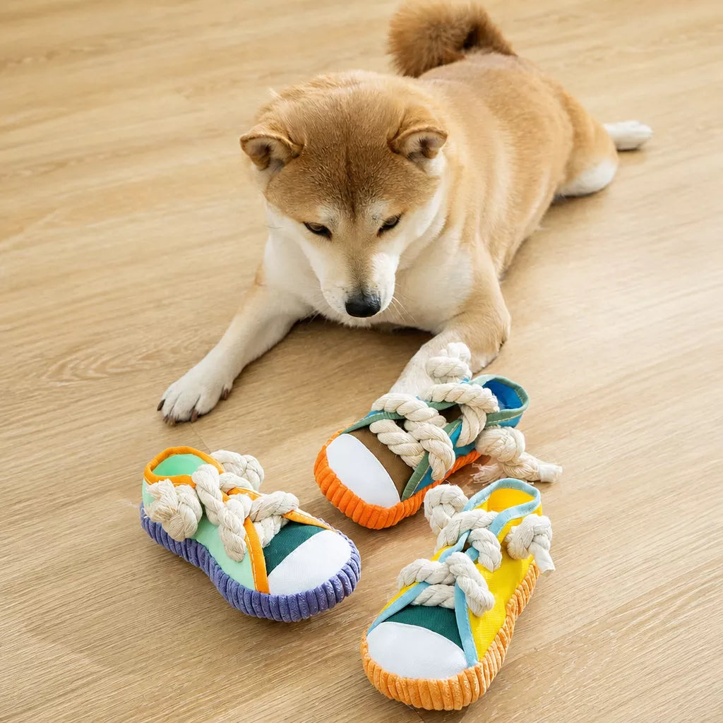 Squeaky Slipper Dog Toy in Oxford Cloth