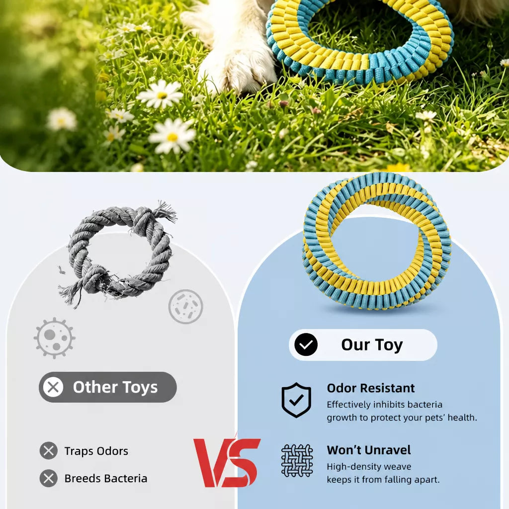 Knotted Nylon Dog Rope Tug Toy for Interactive Play