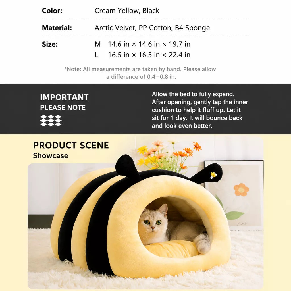 Enclosed Tent-Style Pet Bed for Cats and Small Dogs