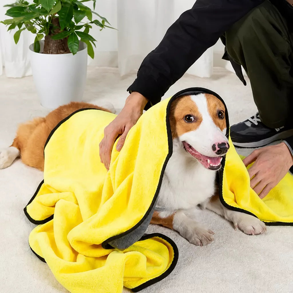 Thick Cotton Quick-Dry Pet Bath Towel for Dogs and Cats