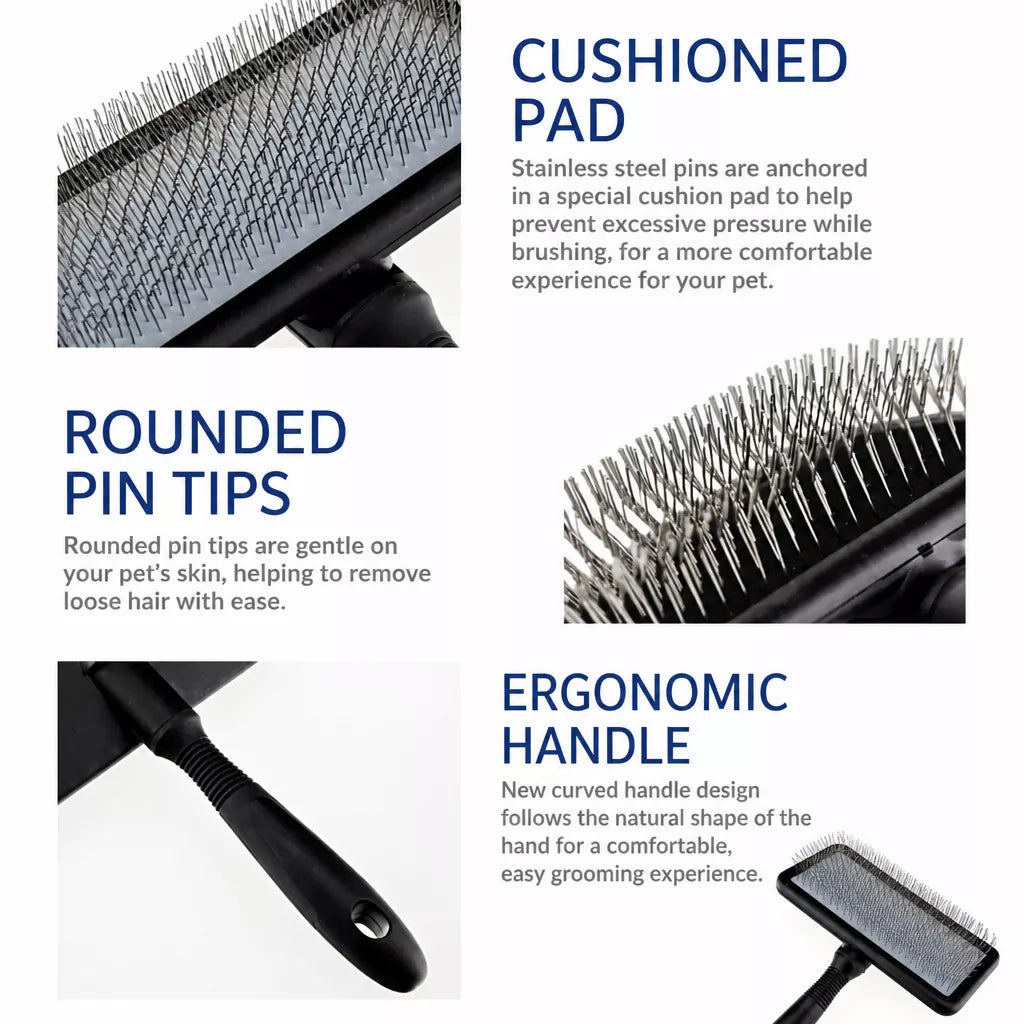 Dog & Cat Grooming Pin Brush for Detangling and Loose Fur