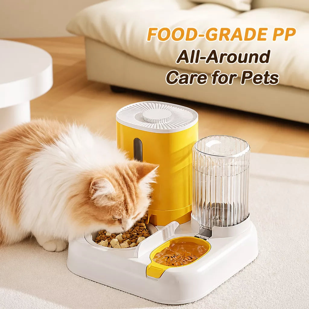 Automatic Pet Feeder with Dual Bowls for Cats & Dogs