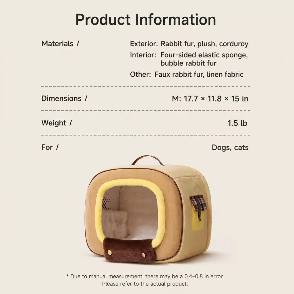 Pet Bed with Removable Washable Cover for Cats and Dogs