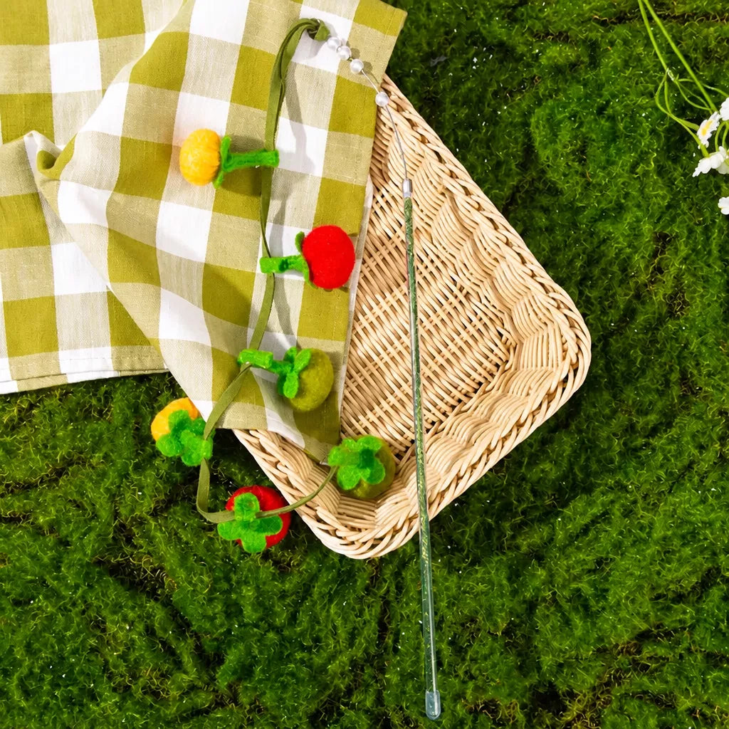 Felt Fruit String Cat Toy with Bell
