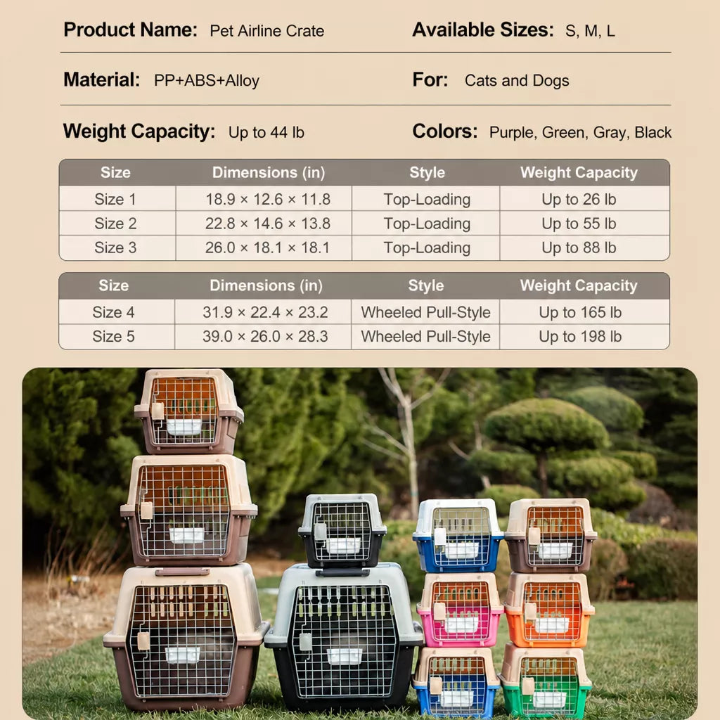 Portable Pet Carrier for Cats and Small to Medium Dogs
