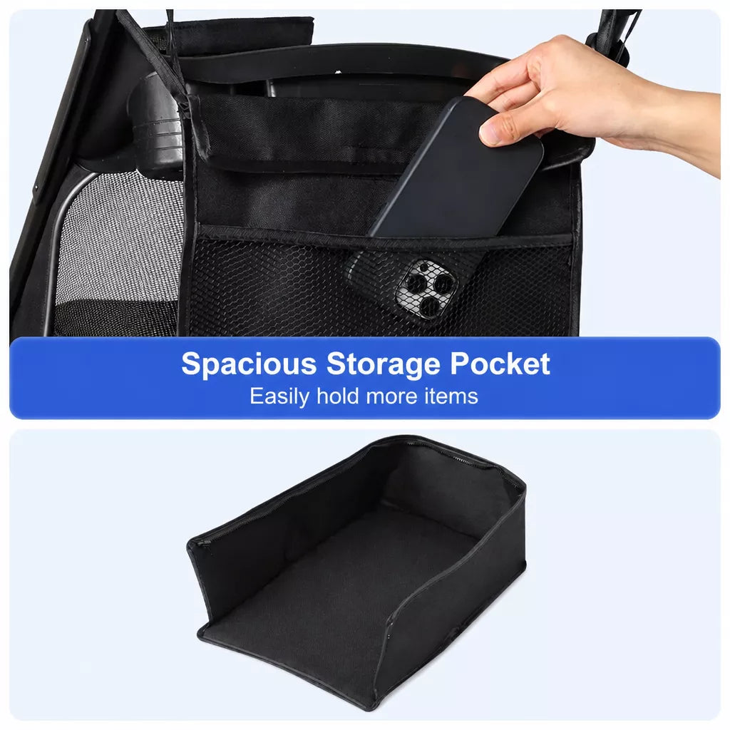 Foldable Pet Stroller with Detachable Carrier and Tray
