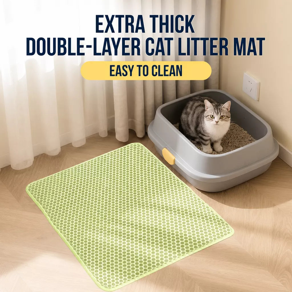 Double-Layer EVA Cat Litter Mat, Cut-to-Fit