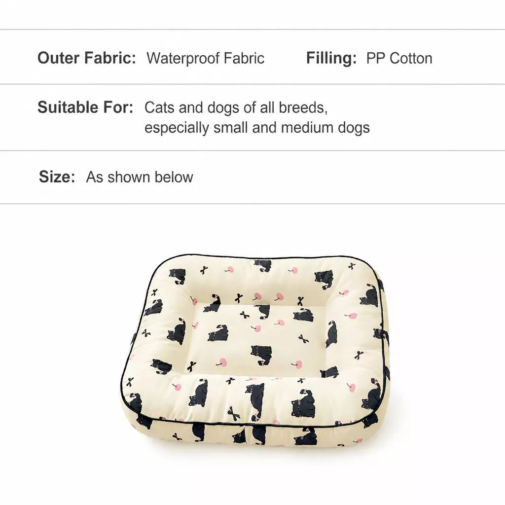 Washable Cotton-Linen Pet Bed Mat for Dogs and Cats