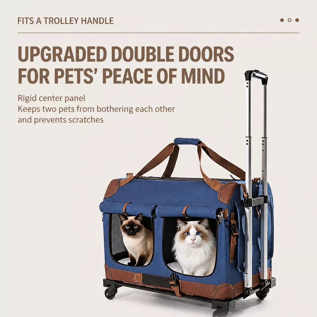 Large Foldable Pet Carrier for Cats and Dogs