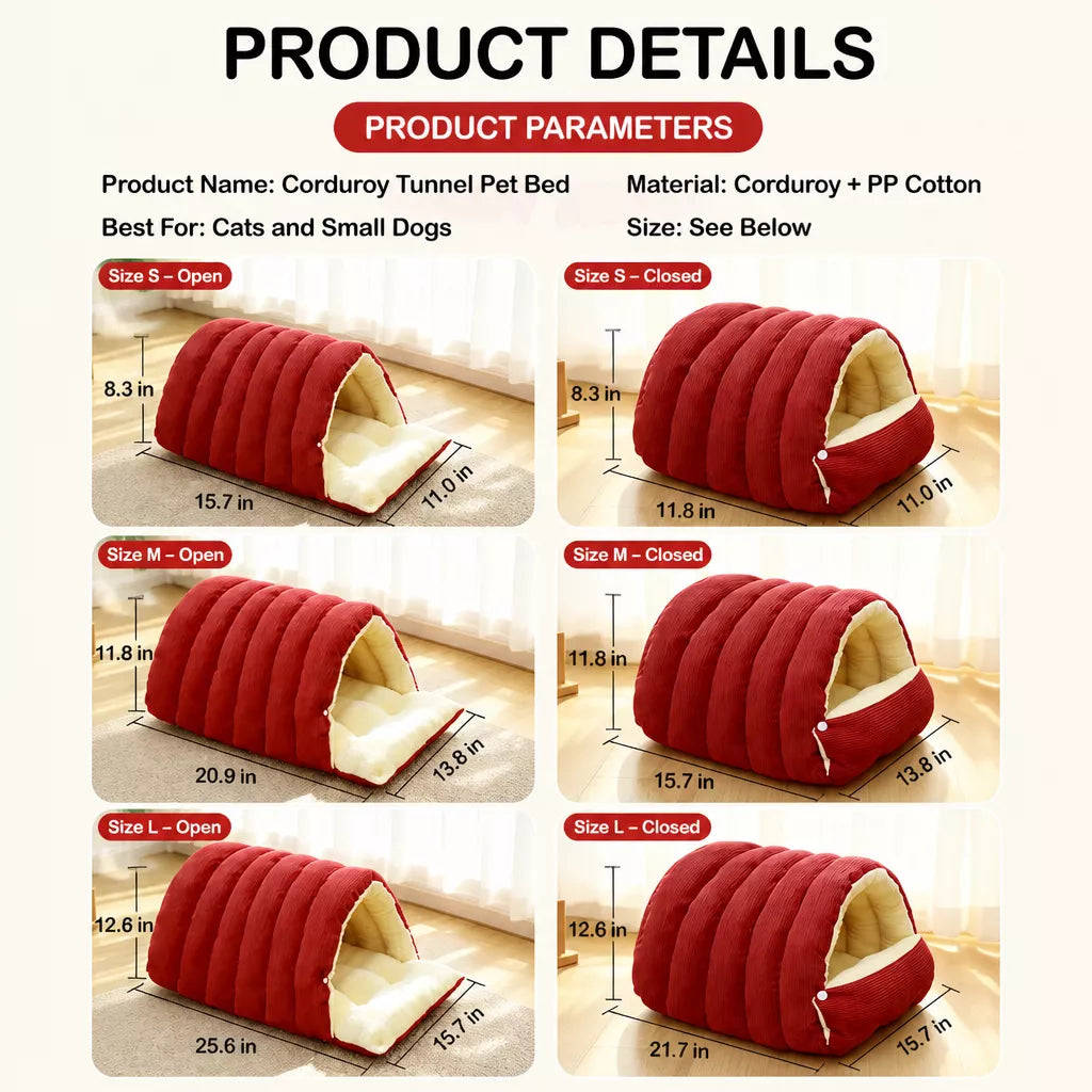 Semi-Enclosed EPE Foam Pet Bed for Cats and Small Dogs