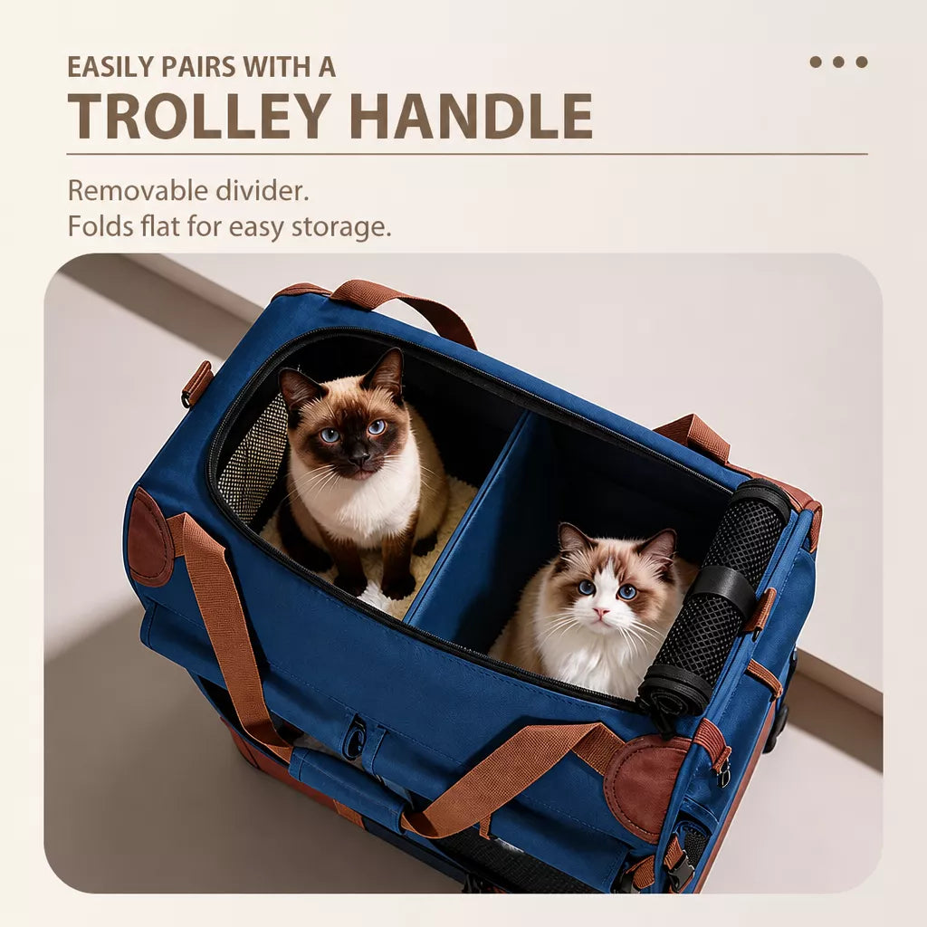 Large Foldable Pet Carrier for Cats and Dogs