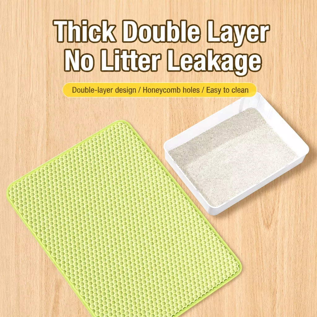 Double-Layer EVA Cat Litter Mat, Cut-to-Fit