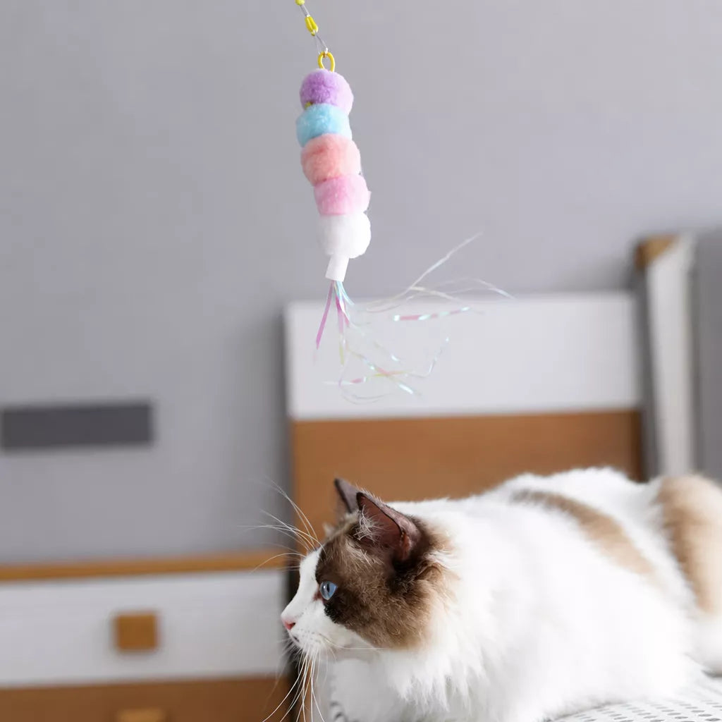 Door-Hanging Feather Cat Teaser Toy with Elastic Cord