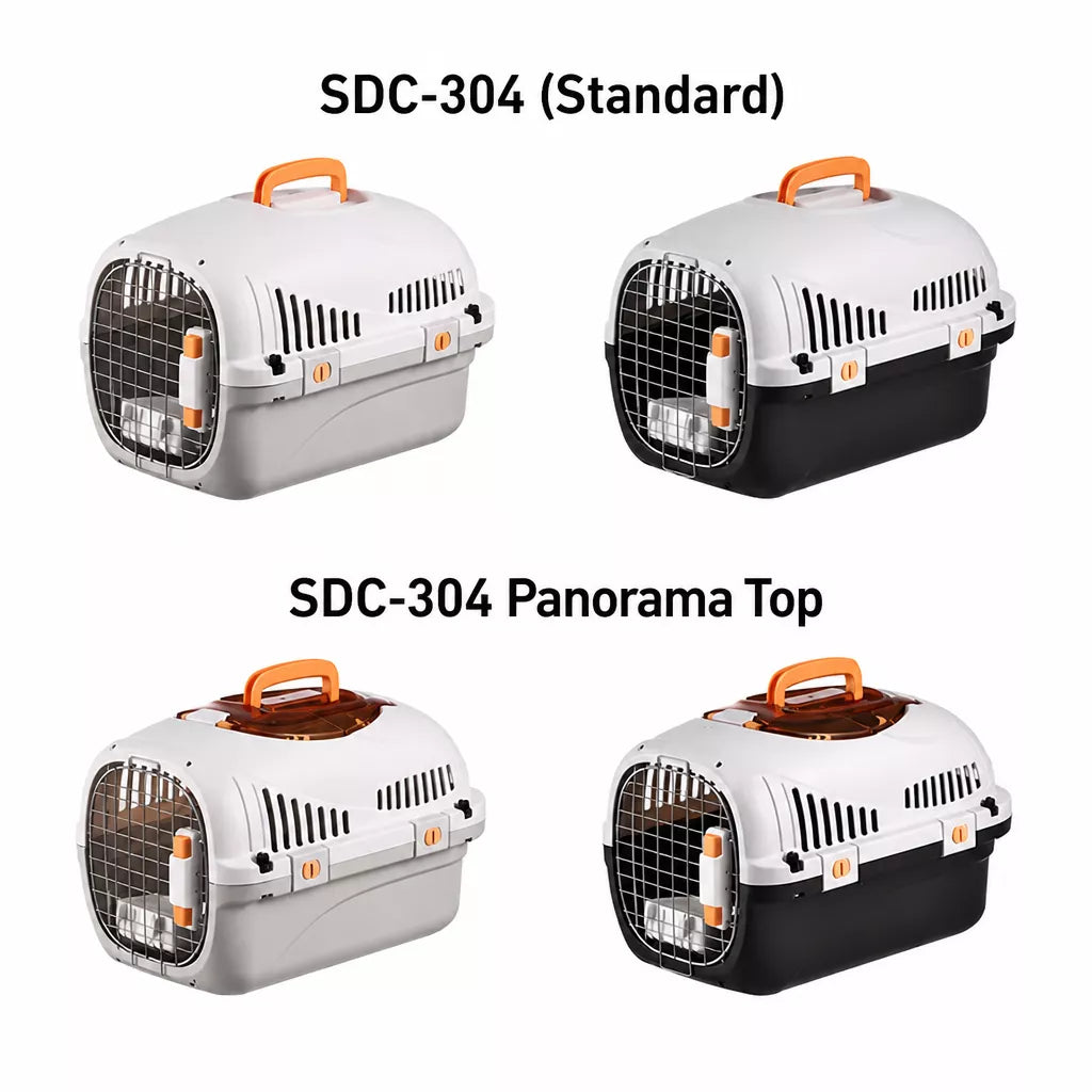 Portable Ventilated Plastic Pet Carrier for Small Dogs and Cats