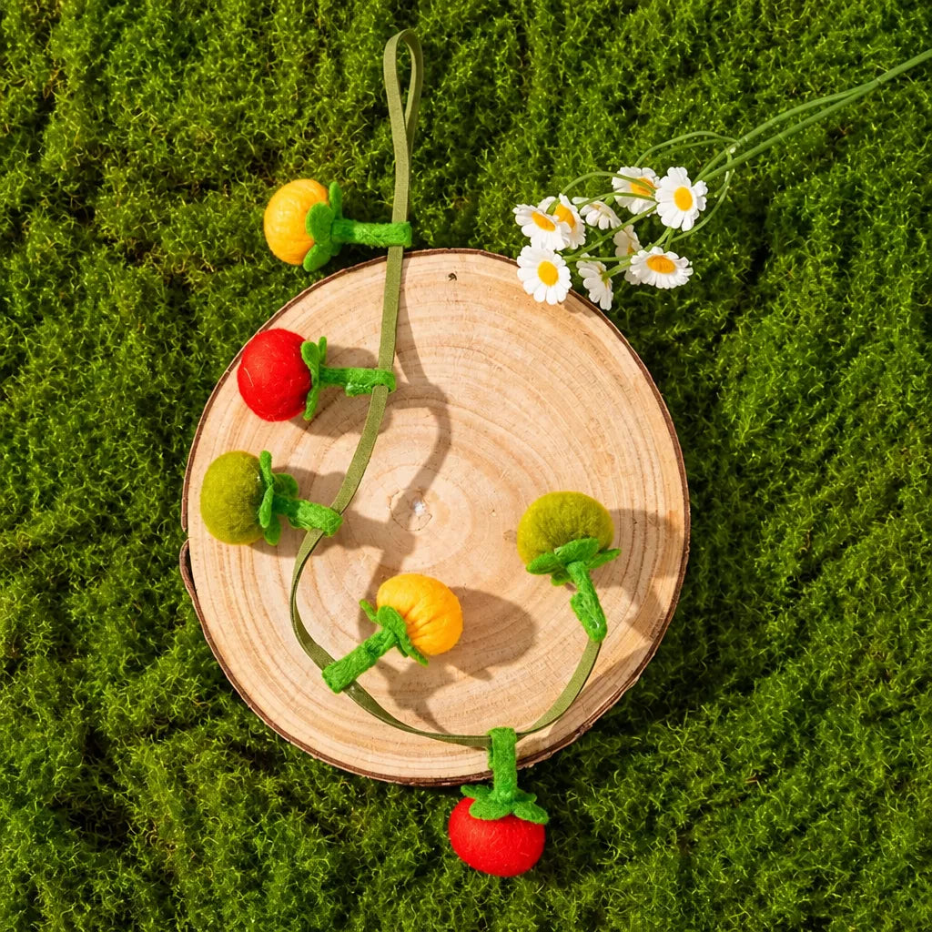 Felt Fruit String Cat Toy with Bell