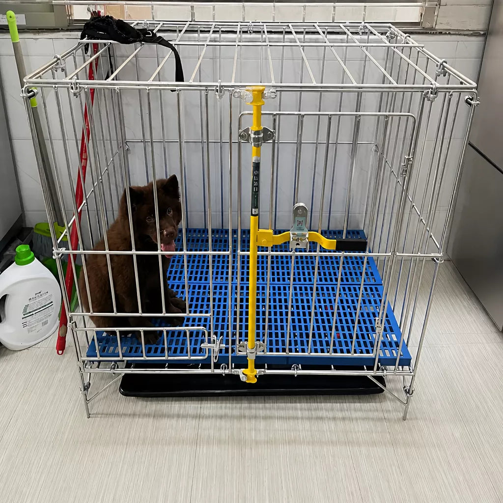 Steel Dog Kennel with Galvanized Finish for Indoor/Outdoor Use