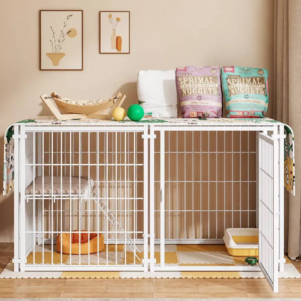 Covered Indoor Pet Playpen with Door