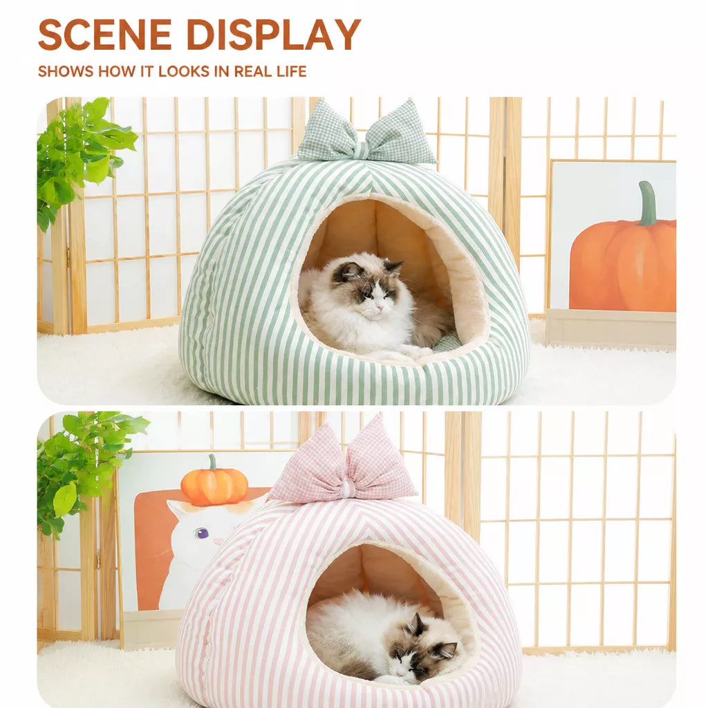 Enclosed Tent Pet Bed for Cats and Small Dogs