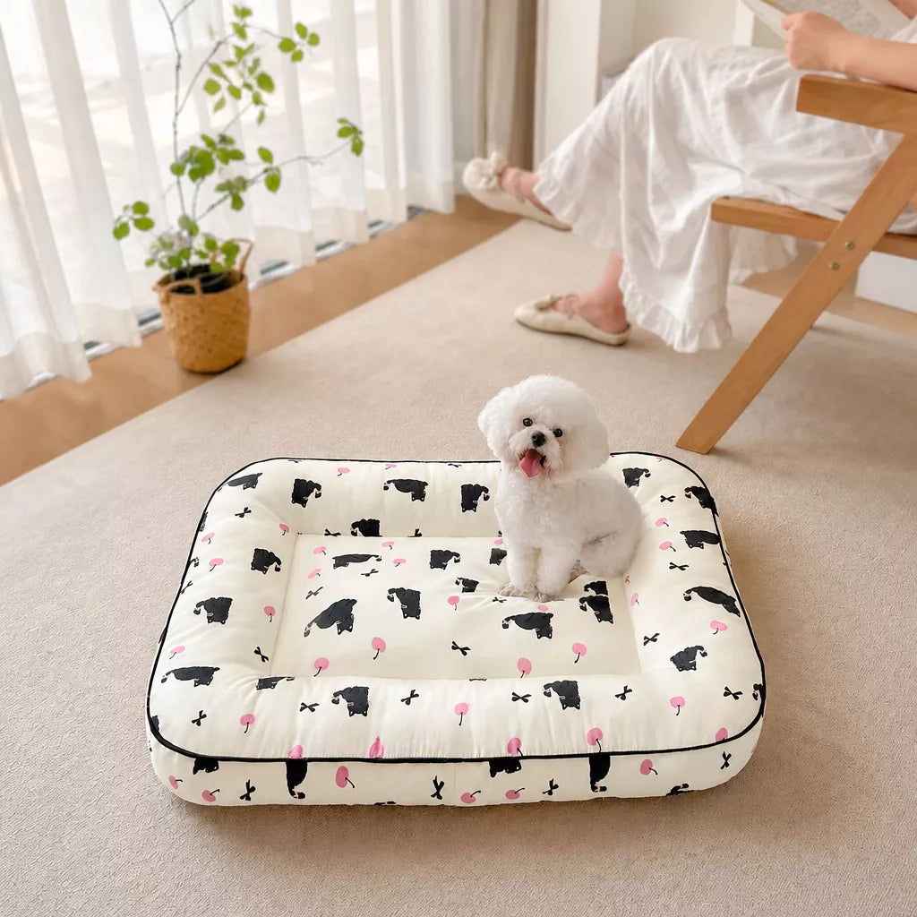 Washable Cotton-Linen Pet Bed Mat for Dogs and Cats