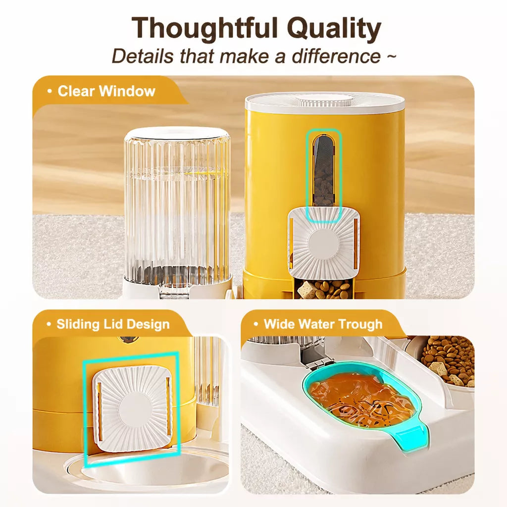 Automatic Pet Feeder with Dual Bowls for Cats & Dogs