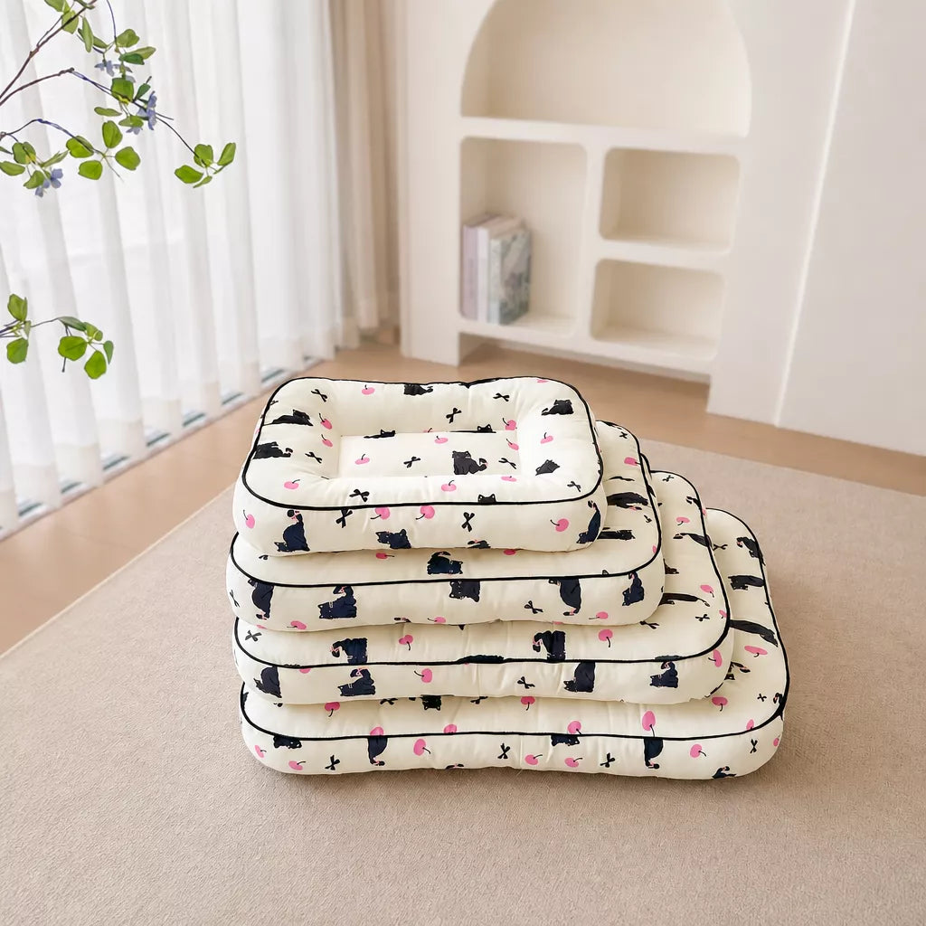 Washable Cotton-Linen Pet Bed Mat for Dogs and Cats