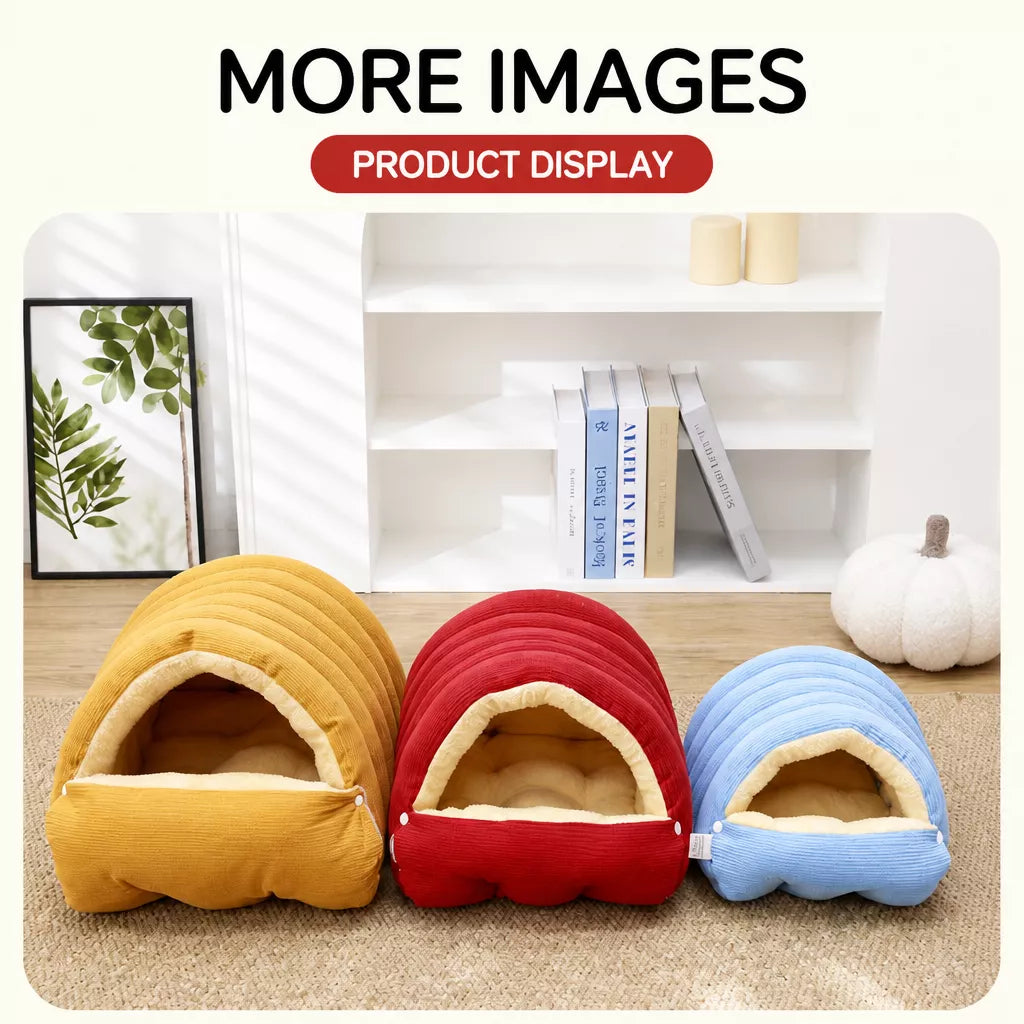 Semi-Enclosed EPE Foam Pet Bed for Cats and Small Dogs