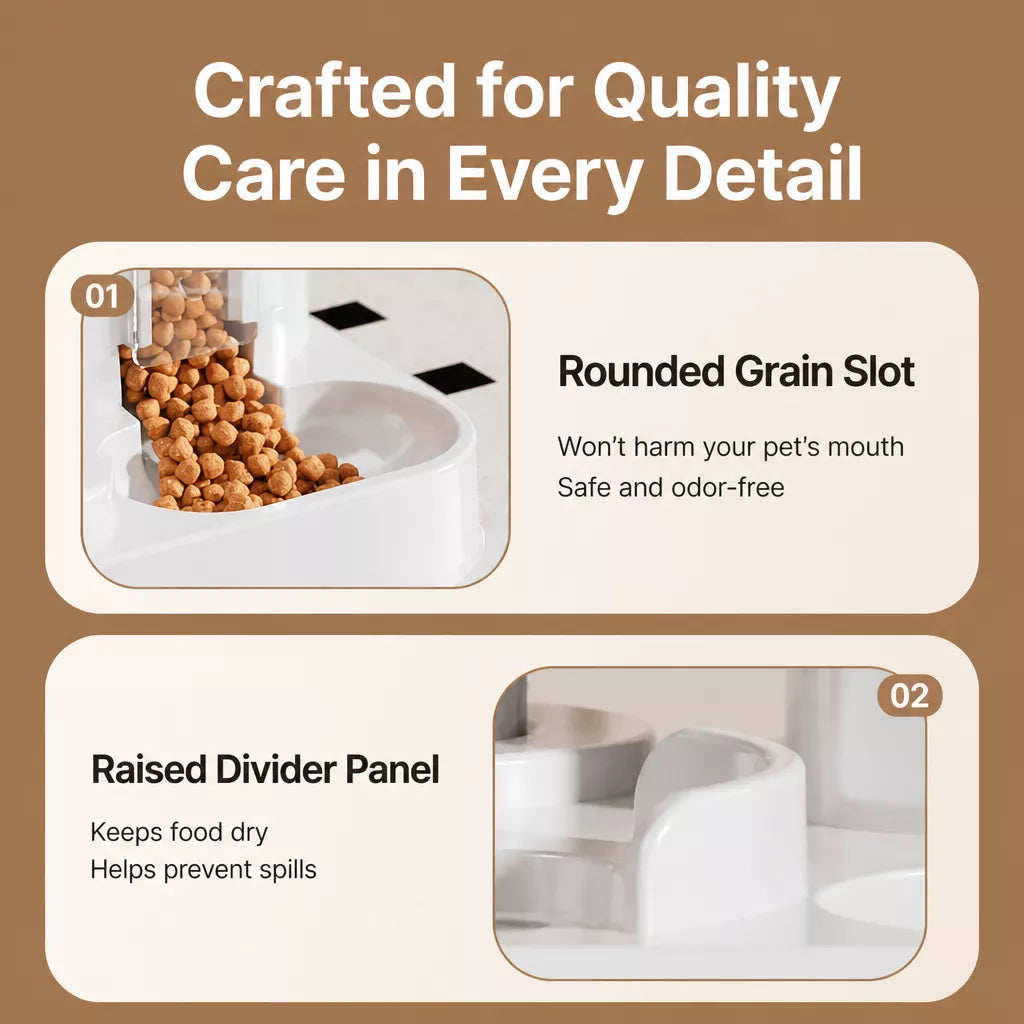 Automatic Pet Feeder and Water Bowl for Cats & Dogs